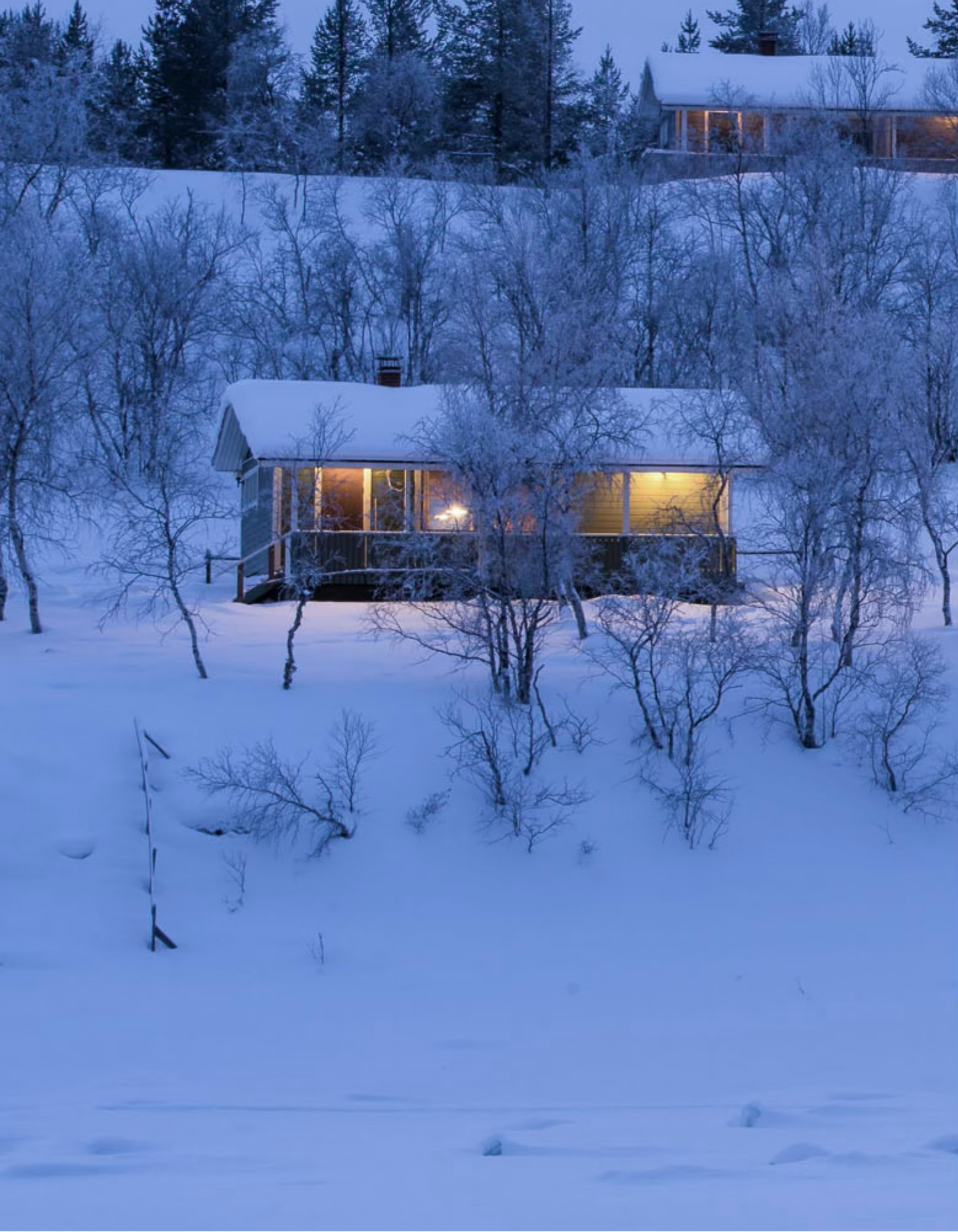 Log Cabin Valle Außen Nacht