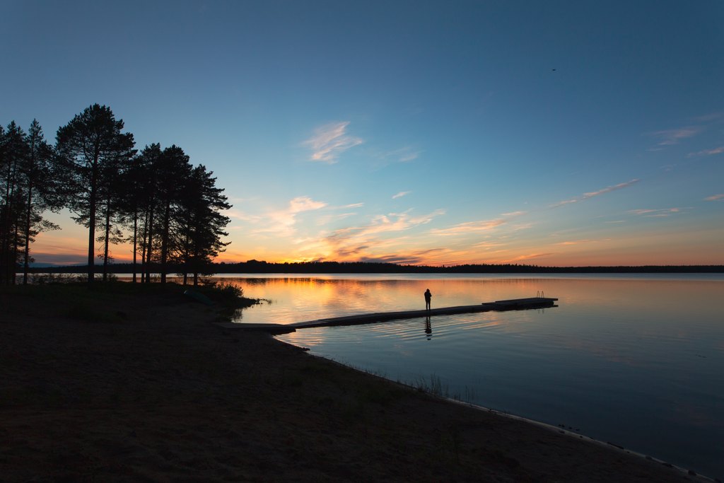 Ranua See mit Sonnenuntergang
